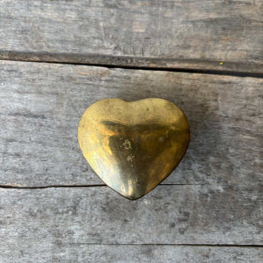 Vintage Brass Heart Trinket Box