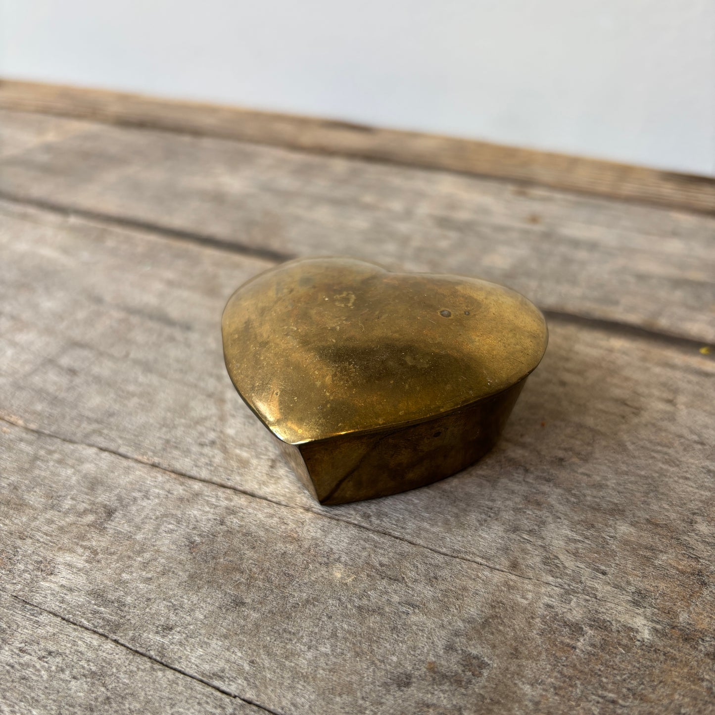 Vintage Brass Heart Trinket Box