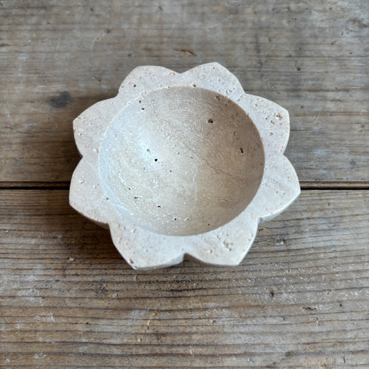 Travertine Lotus Salt Bowl
