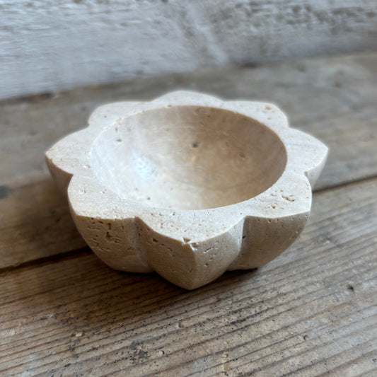 Travertine Lotus Salt Bowl