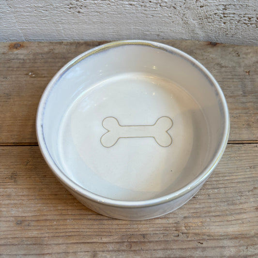 Pottery Pet Bowl - White