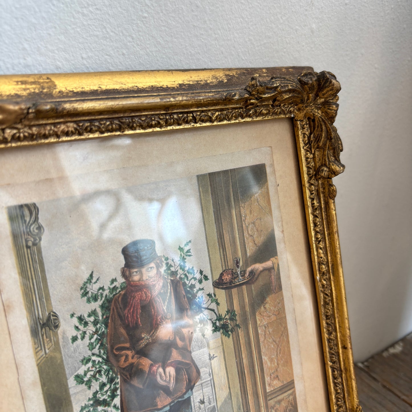 Antique Baxter Print in Gold Frame