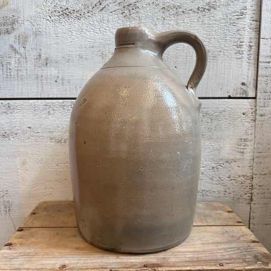 Vintage Picton C.W. Glazed Stoneware Jug w/ Finger Loop - Taupe
