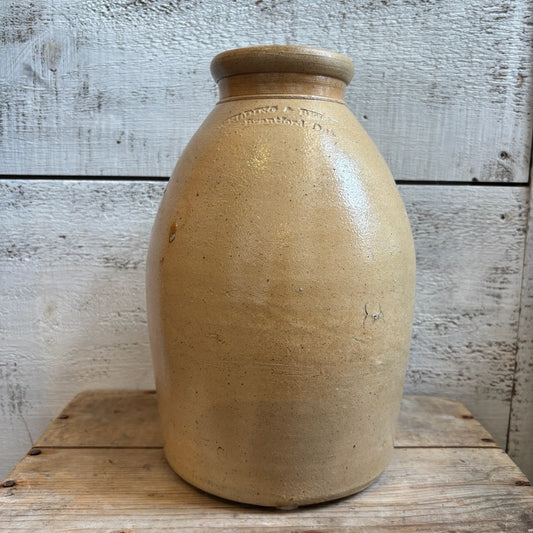 Vintage Welding & Belding Glazed Stoneware Jug - Tan