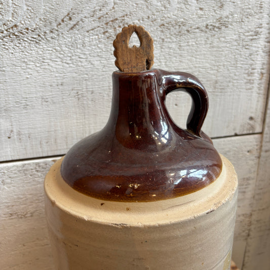 Vintage Imperial Finger Loop Jug w/Wooden Heart Stopper