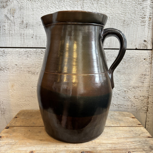 Vintage Stoneware Pitcher - Brown/Black