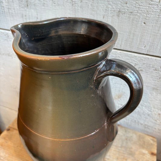 Vintage Stoneware Pitcher - Brown/Black