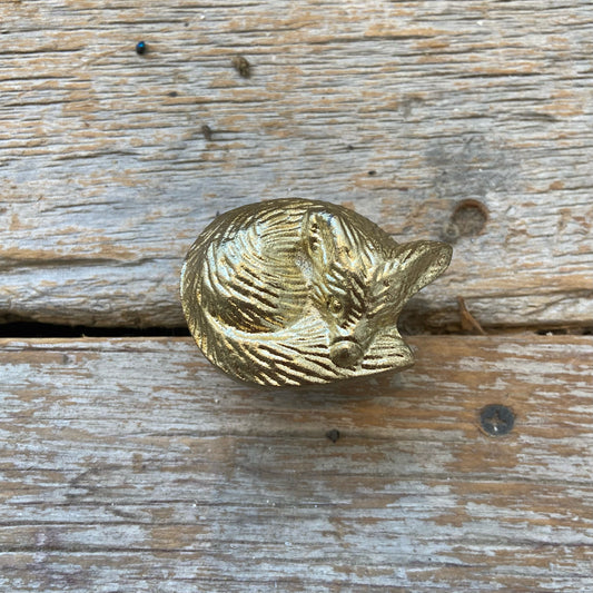 Knob: Cast Iron Gold Fox
