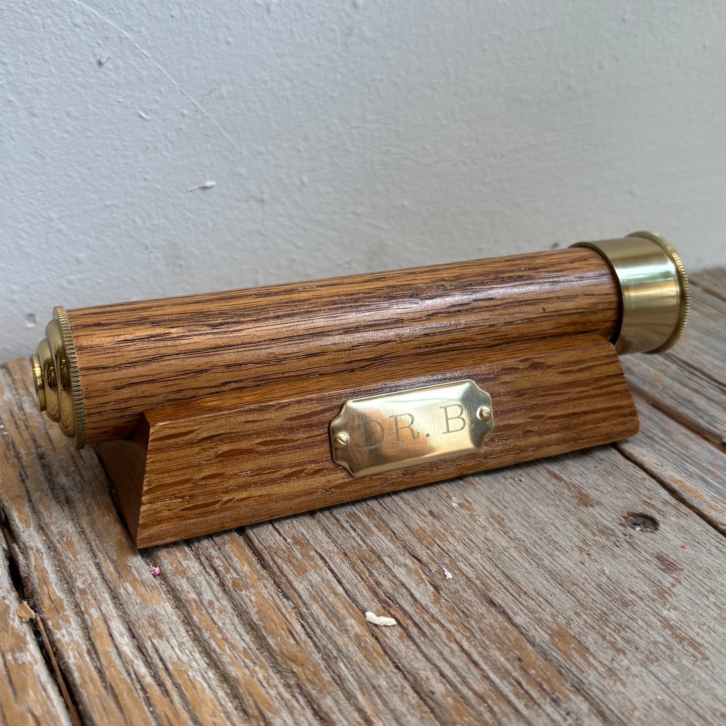 Vintage Wood & Brass Kaleidoscope w/ Base