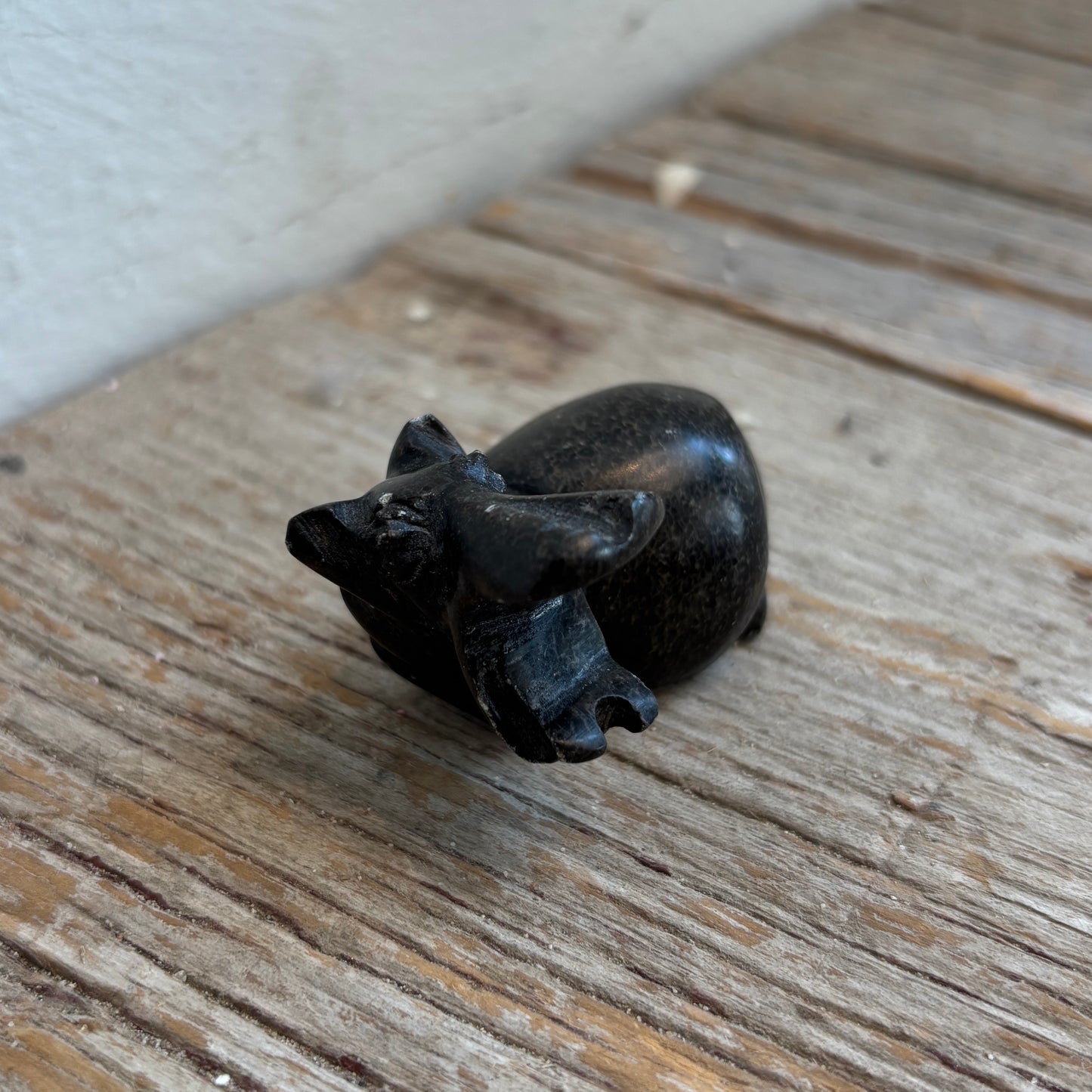 Vintage Carved Stone Hippo