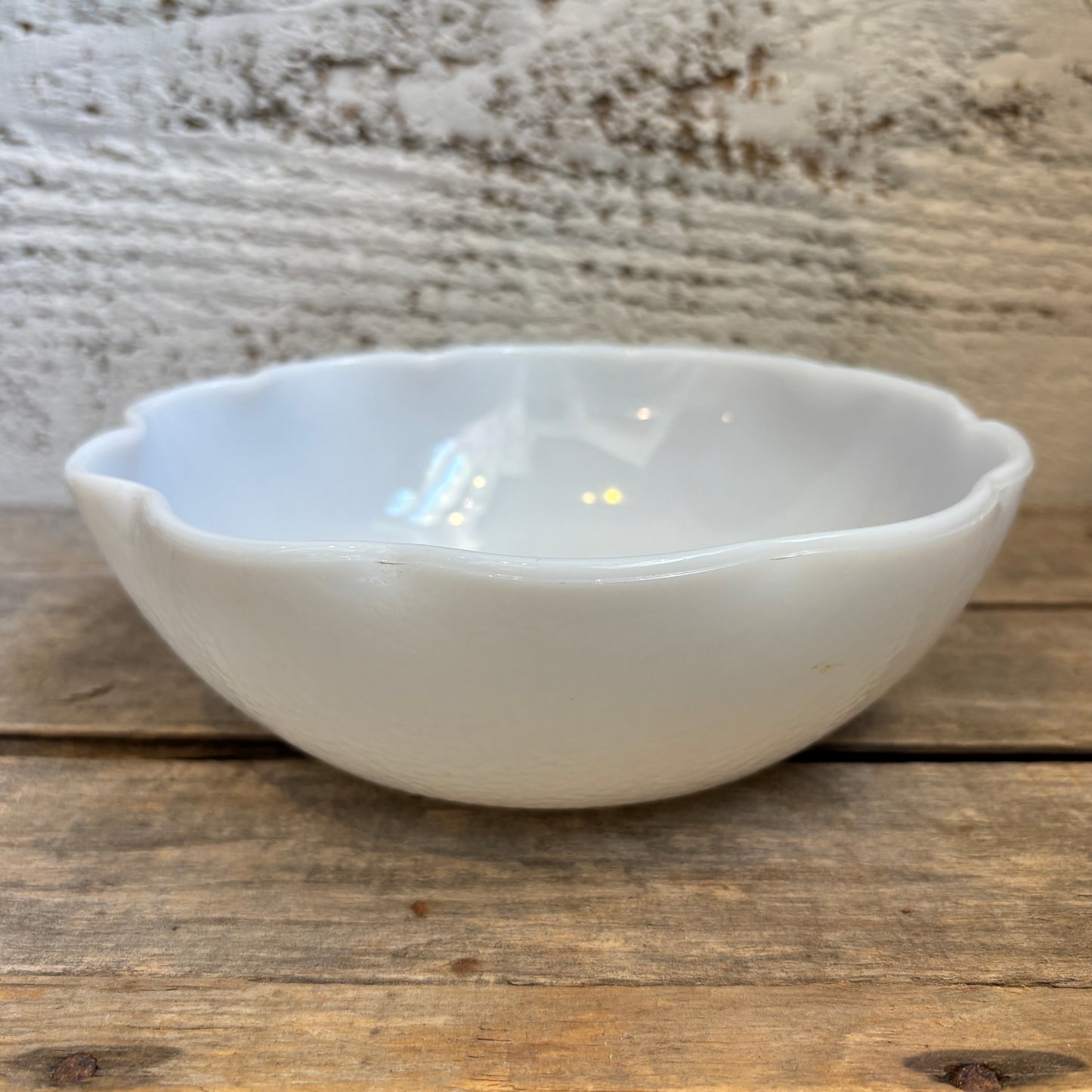 Vintage Textured Milk Glass Bowl