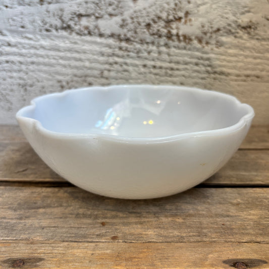 Vintage Textured Milk Glass Bowl