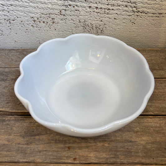 Vintage Textured Milk Glass Bowl