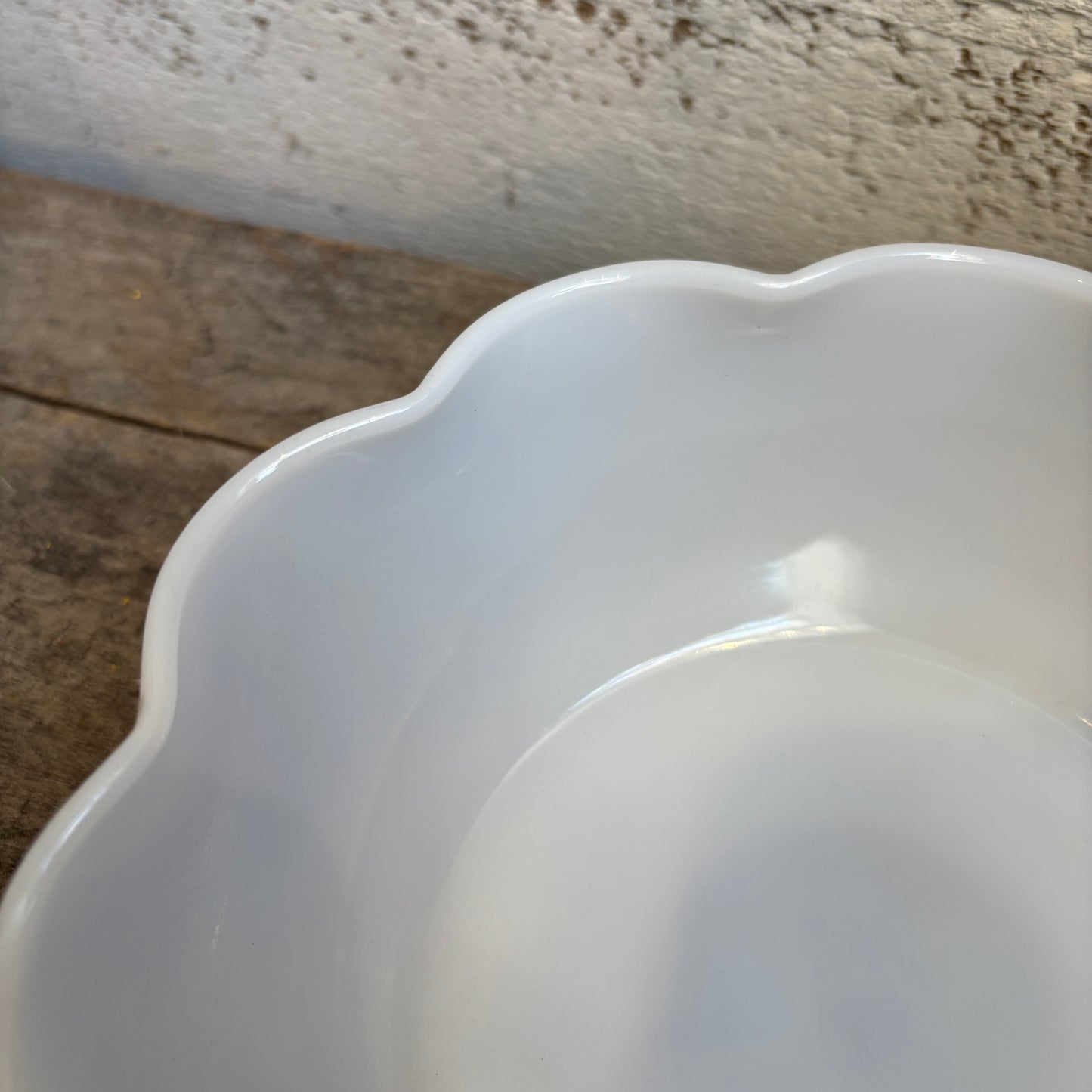 Vintage Textured Milk Glass Bowl