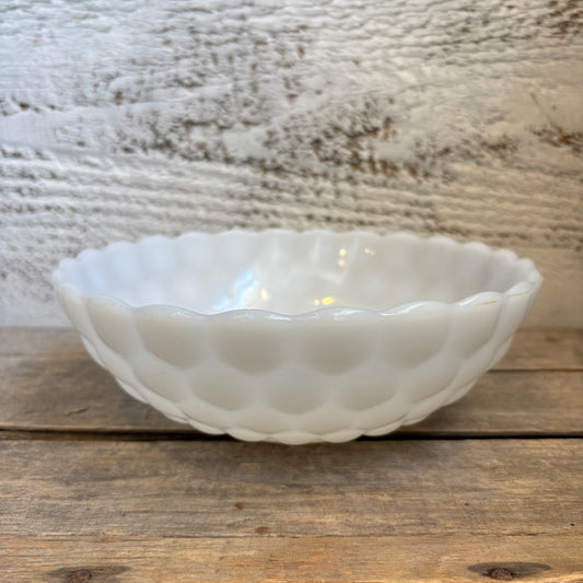 Vintage Milk Glass Bubble Pattern Bowl