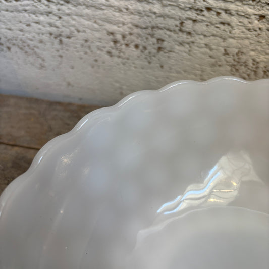 Vintage Milk Glass Bubble Pattern Bowl