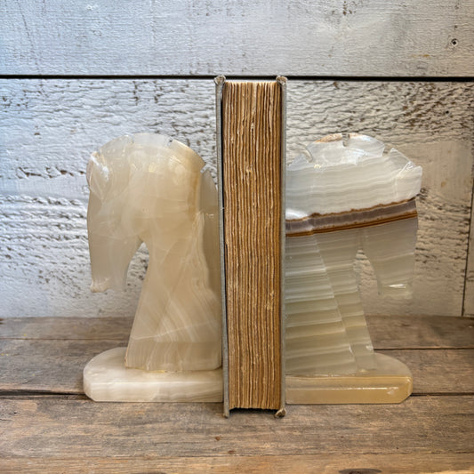 Vintage Alabaster Horse Head Bookends - Mix Match Set