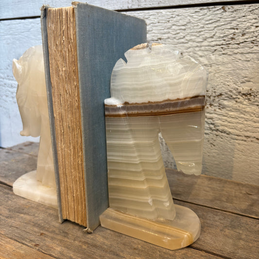 Vintage Alabaster Horse Head Bookends - Mix Match Set
