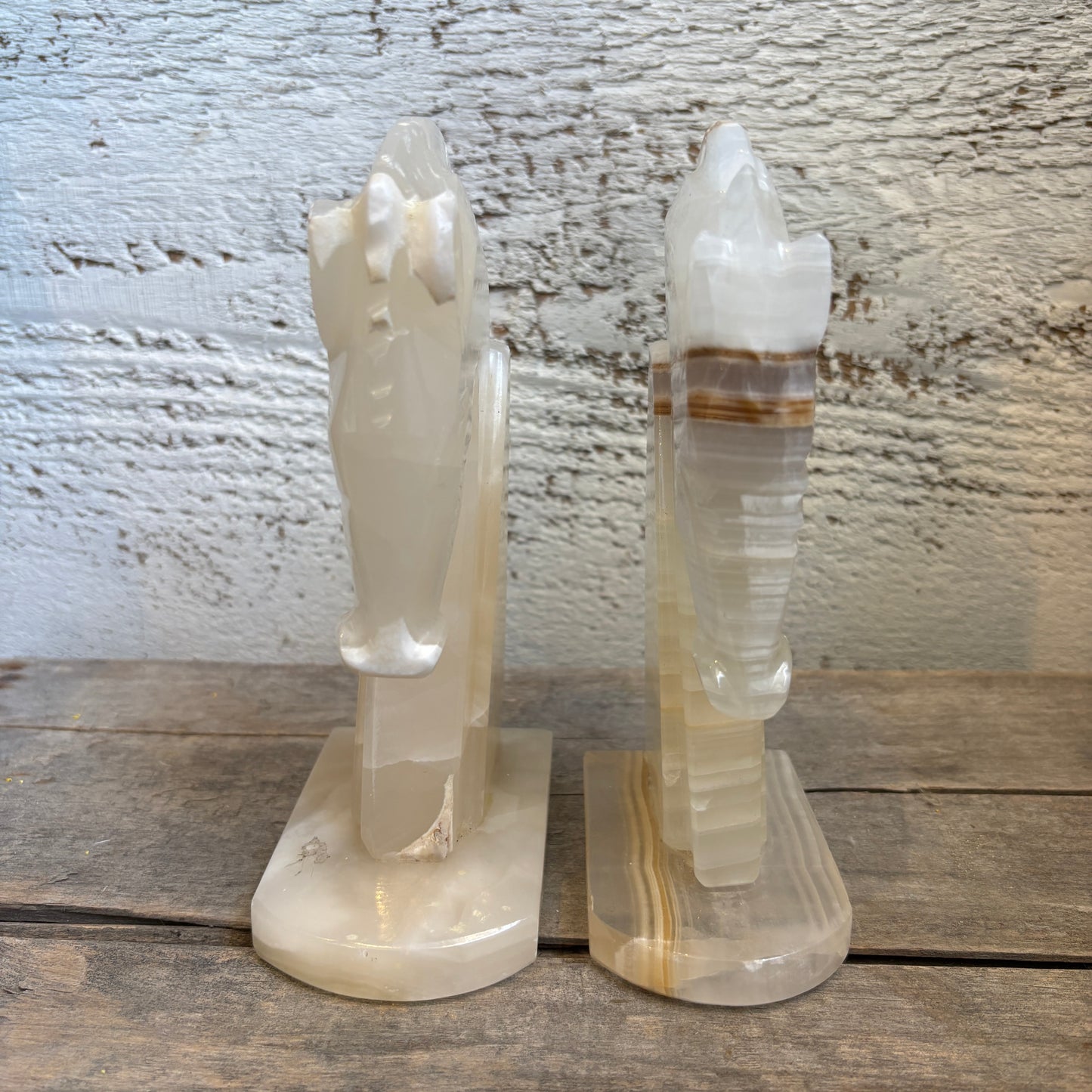 Vintage Alabaster Horse Head Bookends - Mix Match Set