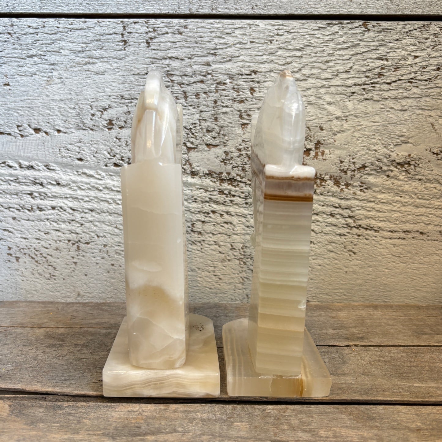 Vintage Alabaster Horse Head Bookends - Mix Match Set