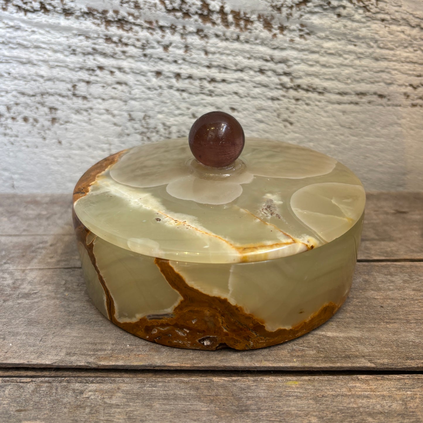 Vintage Green Onyx Dresser Jar
