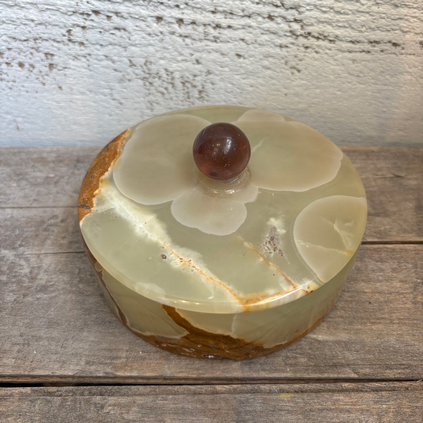 Vintage Green Onyx Dresser Jar