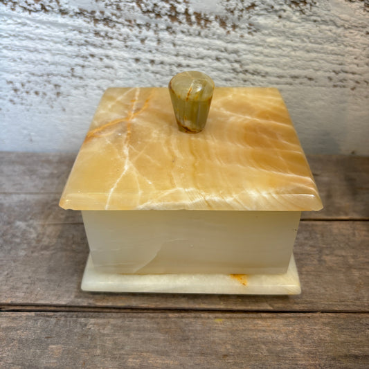 Vintage Alabaster Dresser Jar