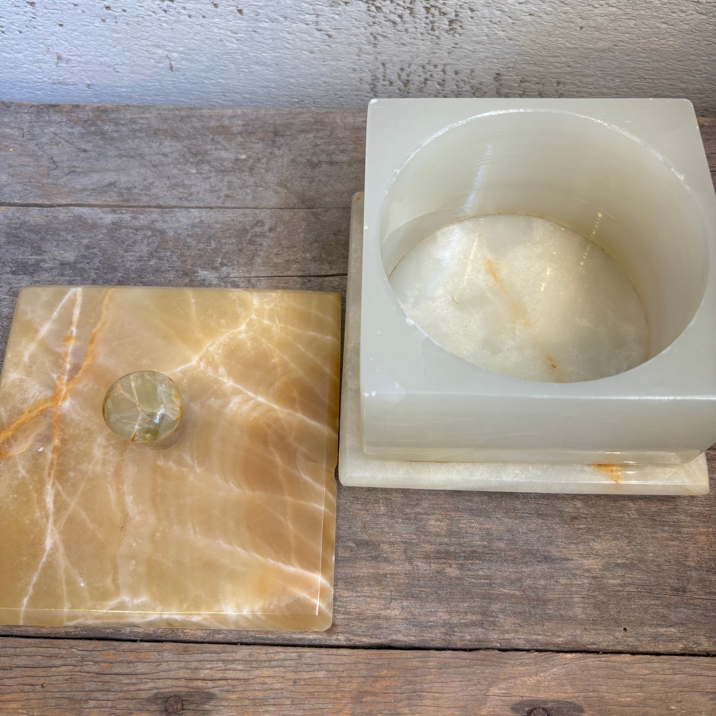 Vintage Alabaster Dresser Jar