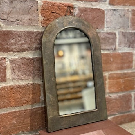Antiqued Iron Arch Mirror