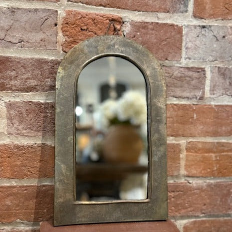 Antiqued Iron Arch Mirror