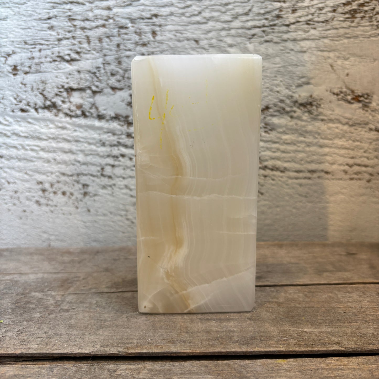 Vintage Alabaster Paperweight - Green Stone Detail
