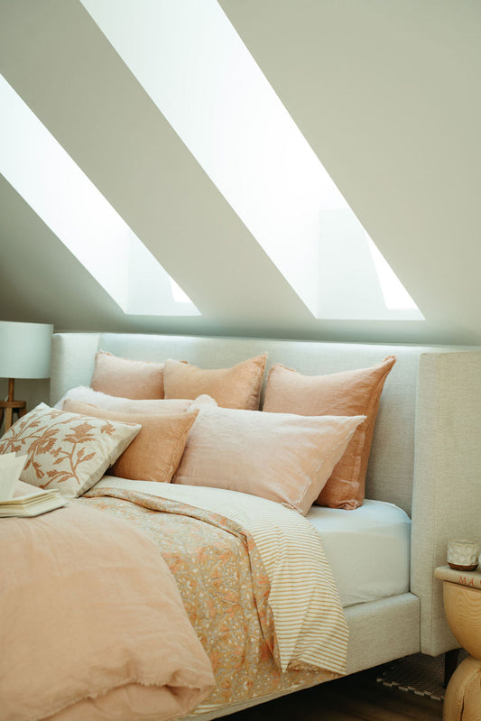 Lina Linen Queen Duvet Set Peony