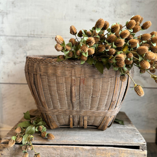 Vintage Bamboo Rice Basket