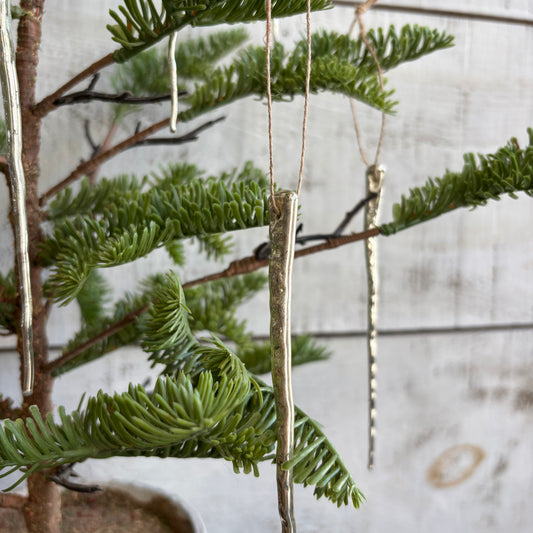 Silver Mercury Glass Icicle Ornament