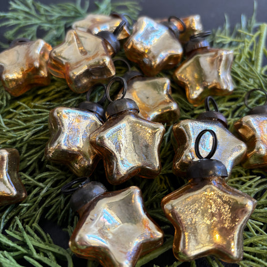 Mini Glass Star Ornament - Gold
