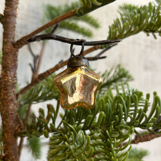 Mini Glass Star Ornament - Gold