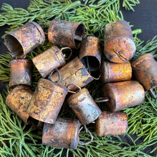 Mini Distressed Gold Metal Bells - Assorted