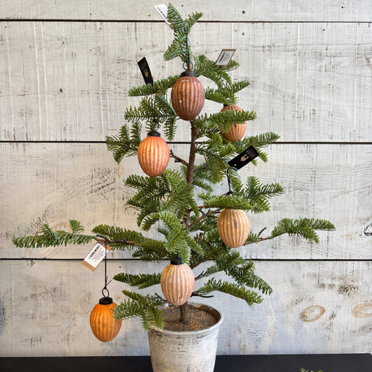 Embossed & Frosted Mercury Glass Ornament