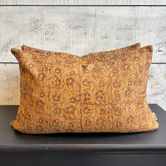 Mayur Block Print Boucle Pillow- 16x24
