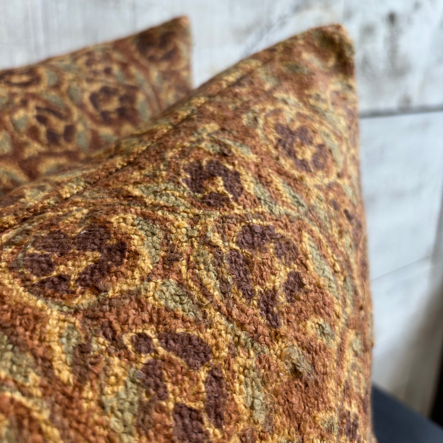 Mayur Block Print Boucle Pillow- 16x24