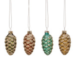 Hand Painted Glass Pinecone Ornament