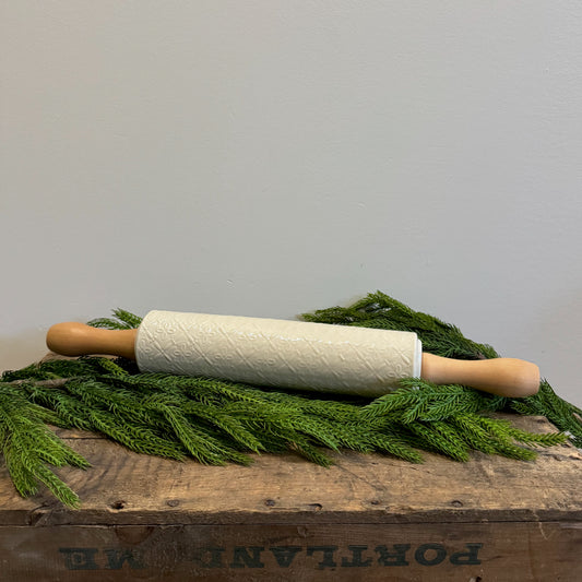 Stoneware Rolling Pin w/ Pattern