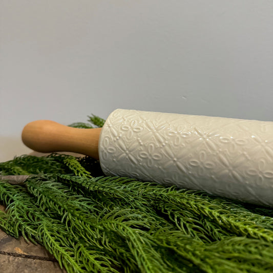 Stoneware Rolling Pin w/ Pattern