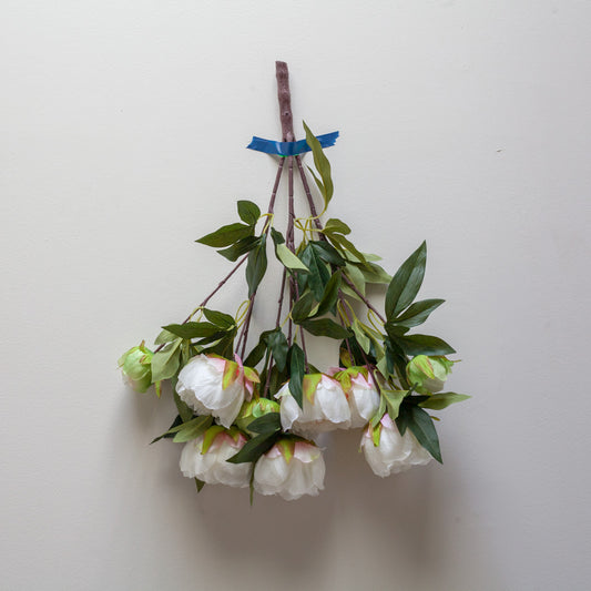 Faux Peony Bunch - white
