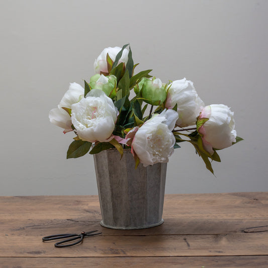 Faux Peony Bunch - white
