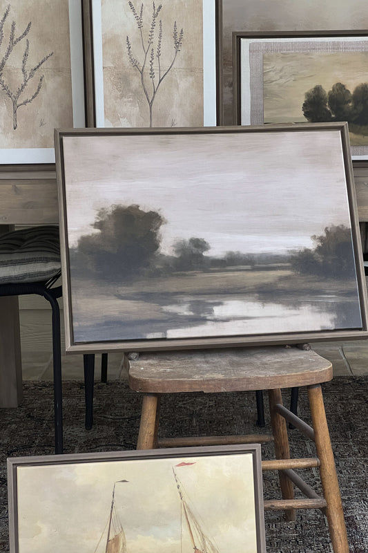 VINTAGE COUNTRY RIVER, Work on stretched canvas