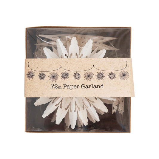 Recycled Paper Folding Snowflake Garland