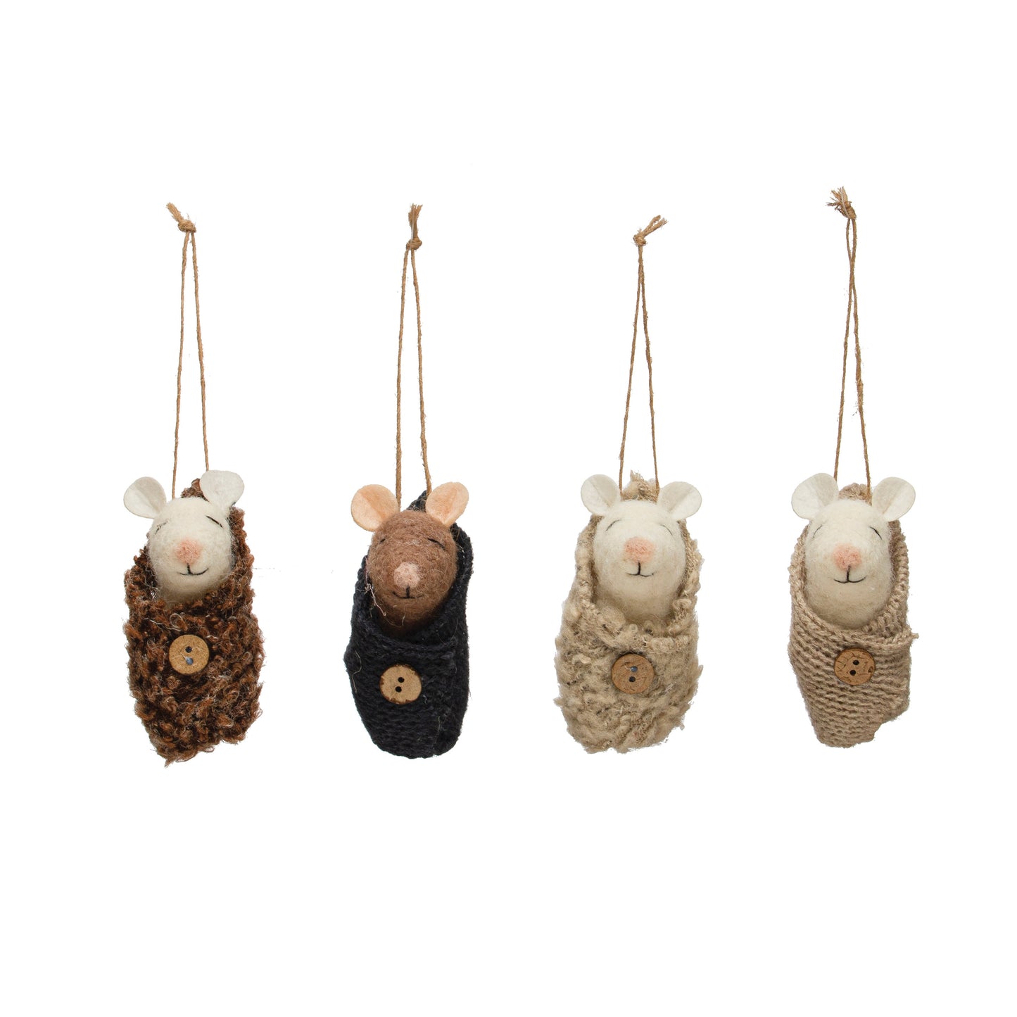 Felt Baby Mouse in Swaddle