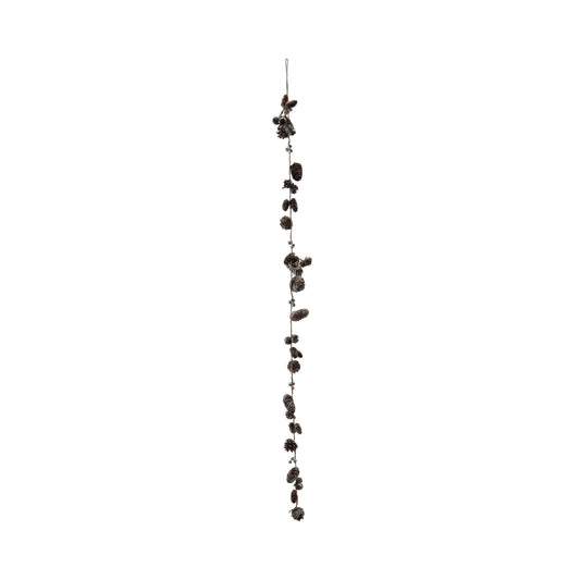 Glitter & Gold Pinecone Garland w/ Seed Pods