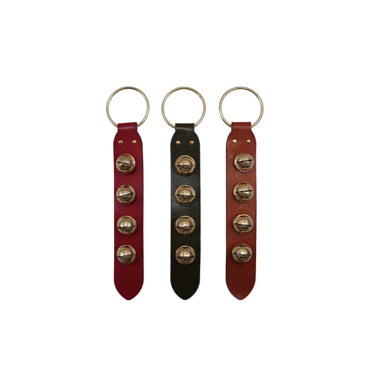 Leather Door Hanger w/ Gold Bells